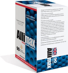 Close-up of Allimax 180 mg allicin powder capsules