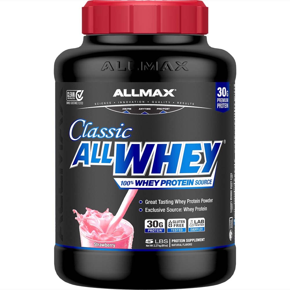 ALLMAX AllWhey Classic Strawberry 5lb front packaging