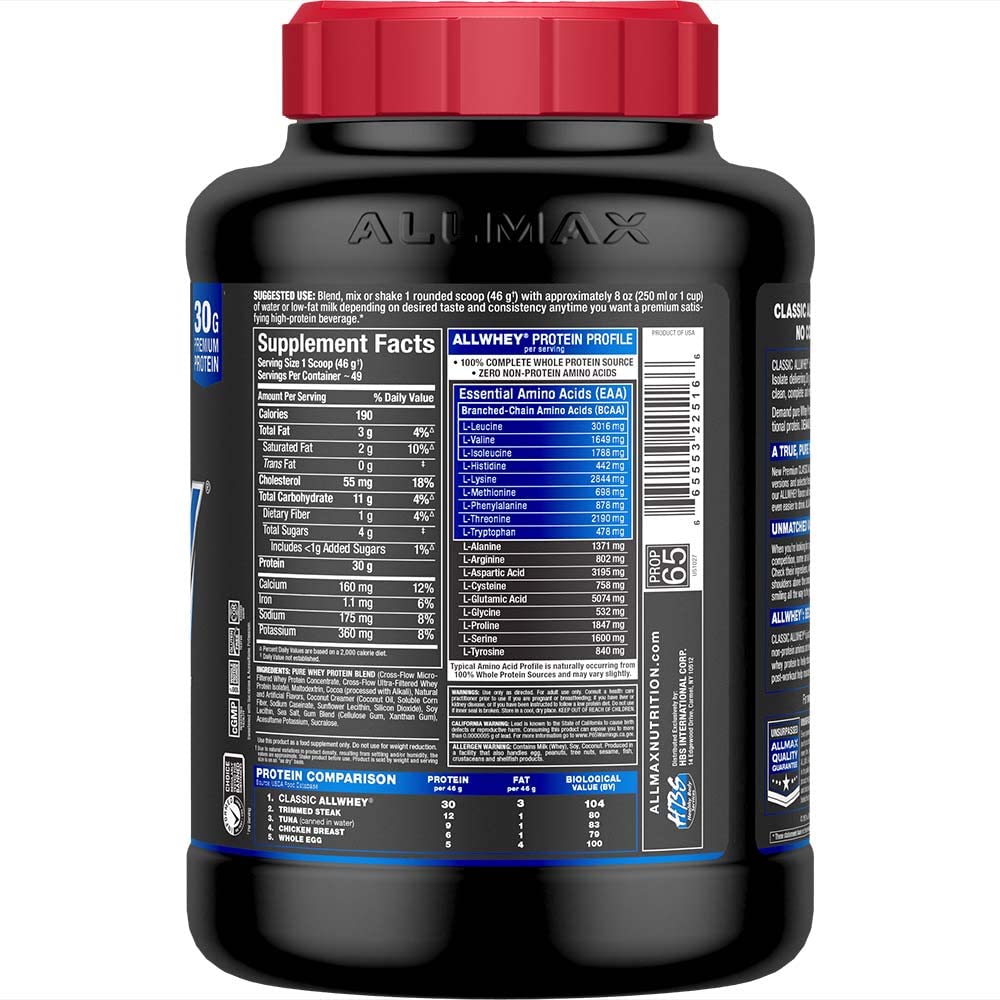 AllWhey Classic Strawberry 5lb side view