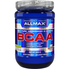 Front of ALLMAX BCAA 2:1:1 powder 400g packaging