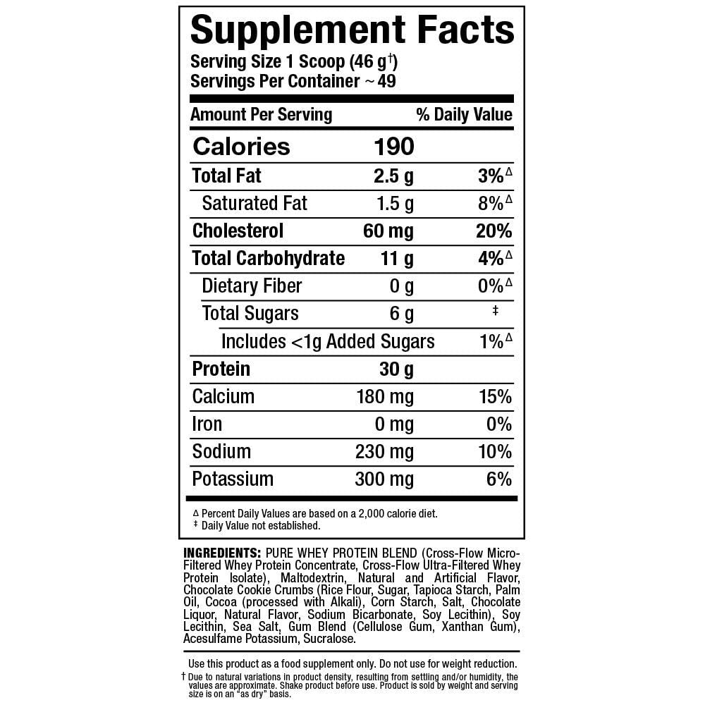 Allmax ALLWHEY Cookies and Cream top scoop-lock showing easy scoop retrieval after workouts