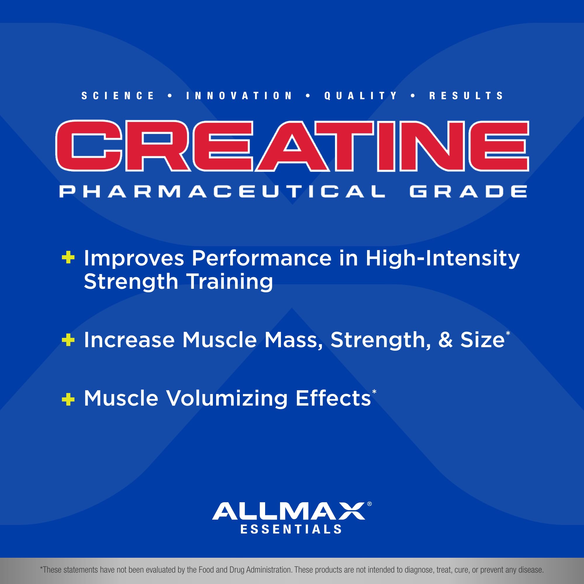 Close-up of ALLMAX Essentials Creatine 1000 g label