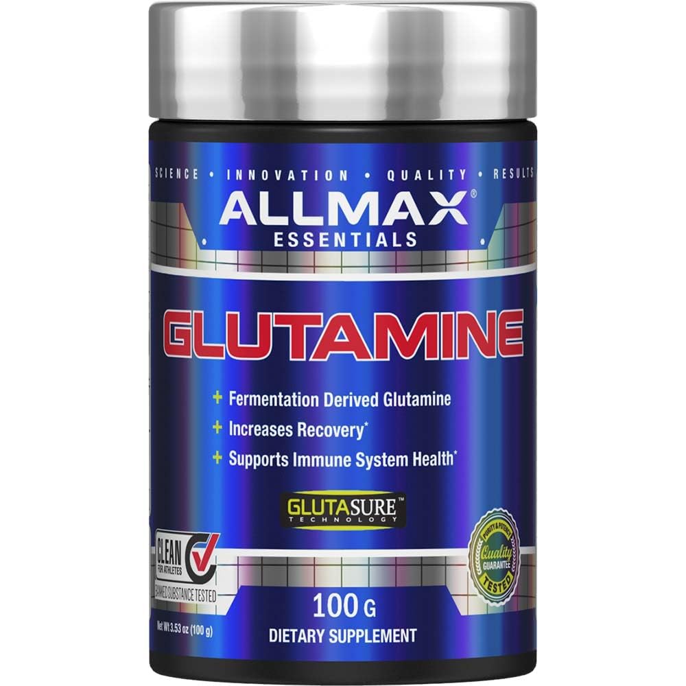 Product front view - ALLMAX Essentials Glutamine 100 g