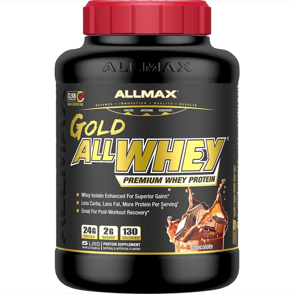 ALLMAX Gold ALLWHEY Chocolate scoop for quick, protein-packed post-workout shakes.