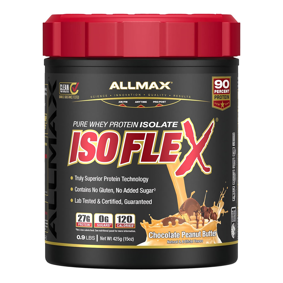 ALLMAX ISOFLEX bottle ready for a post-workout protein shake.