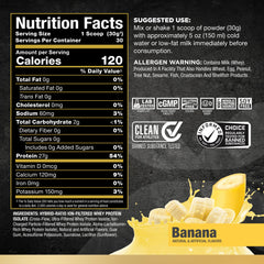 ALLMAX ISOFLEX Banana Whey Protein Isolate 2 lb tub - back nutrition panel