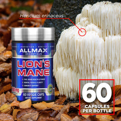ALLMAX Lion's Mane packaging and bottle on white background