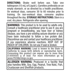 Nutritional information on ALLMAX bottle