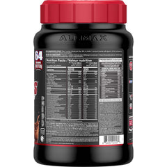 ALLMAX QuickMass chocolate shake in a glass, smooth texture for quick mass gains.
