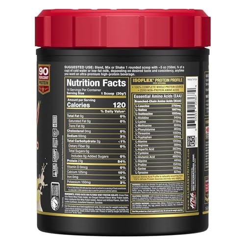 ALLMAX ISOFLEX Vanilla Whey Protein Isolate label close-up