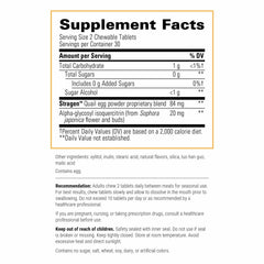 Back panel of AllQlear Berry Flavored Immune Support Chewables