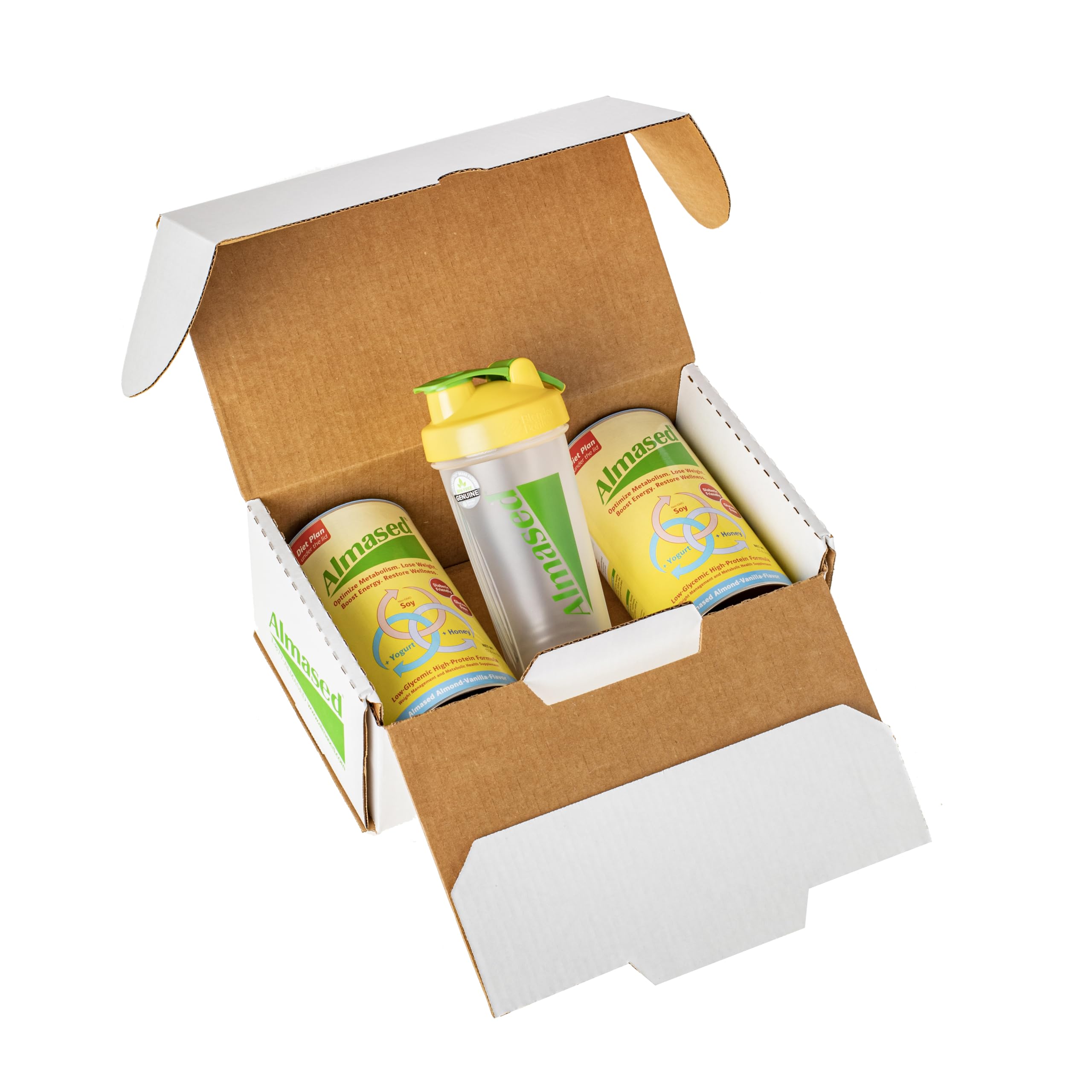 Almased prepared shake in glass, creamy tasting weight-loss-friendly drink.