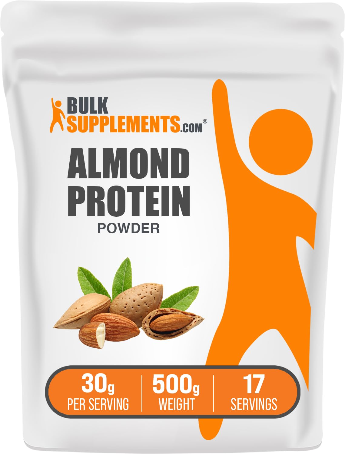 BulkSupplements Almond Protein Powder 500g pack canister