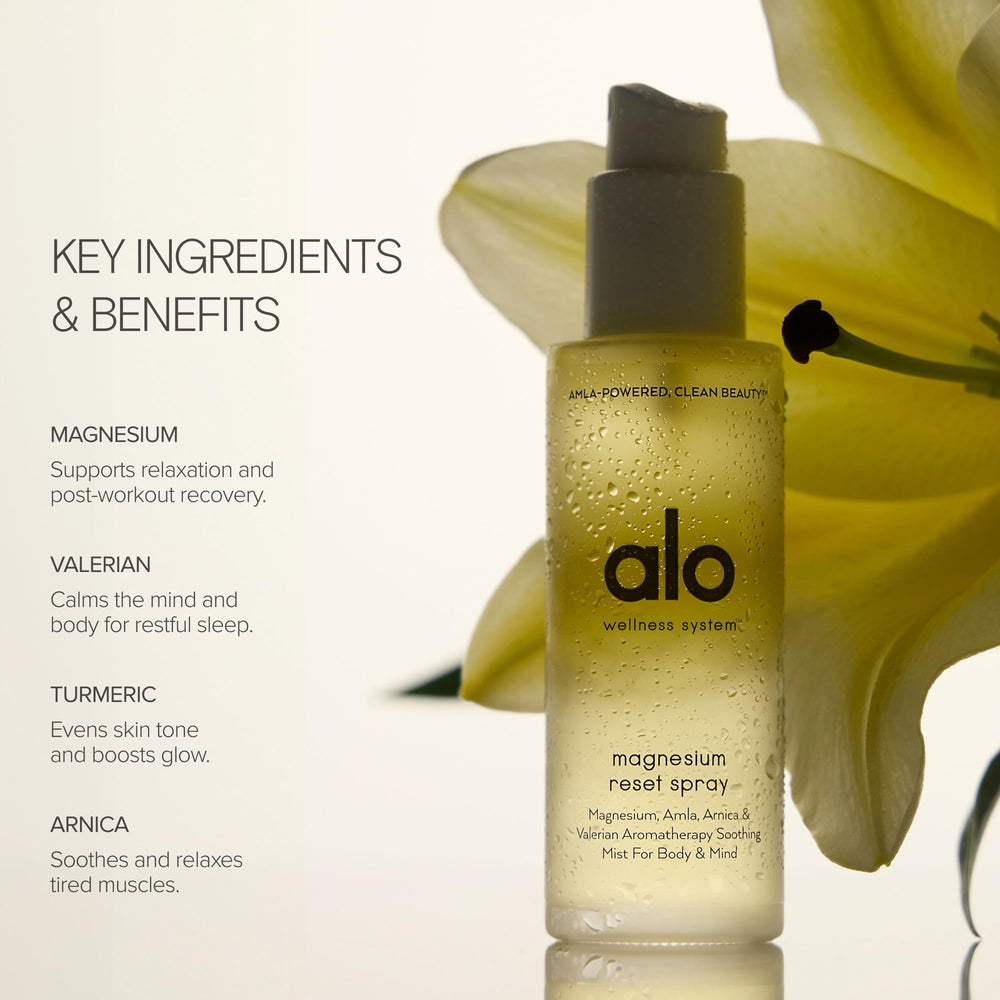 Close-up of ingredients: magnesium, valerian root, arnica