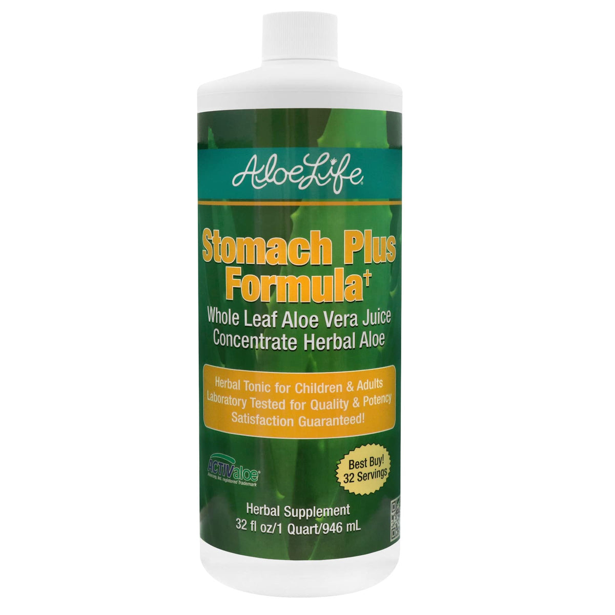 Aloe Life Stomach Plus Formula bottle label