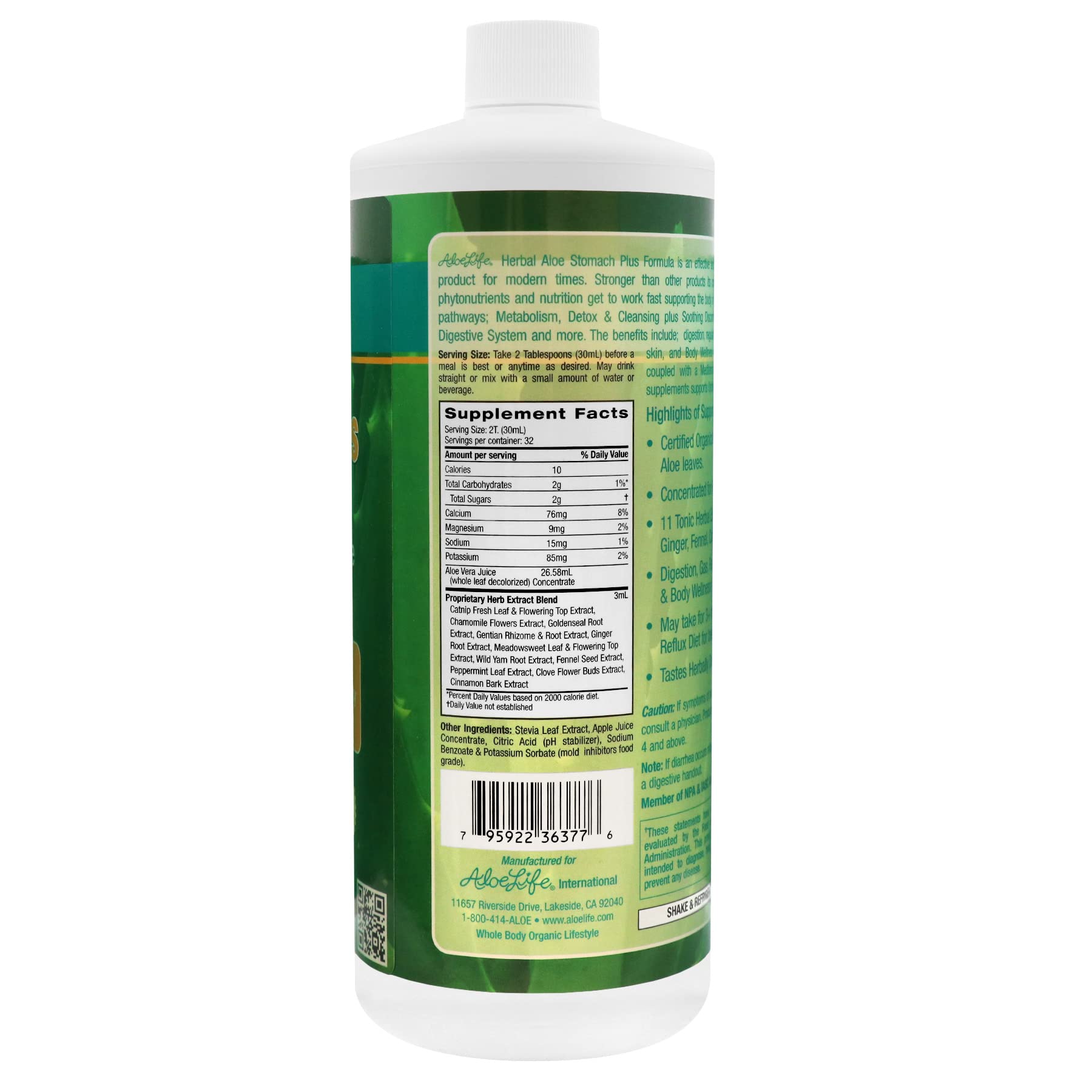 Stomach Plus Formula ingredients highlighted on packaging