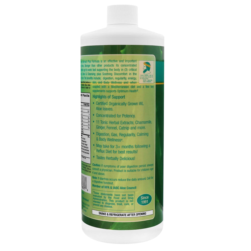 Measuring 1 oz dose of Stomach Plus Formula