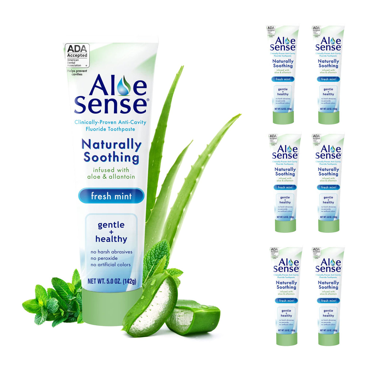AloeSense toothpaste bottle front view