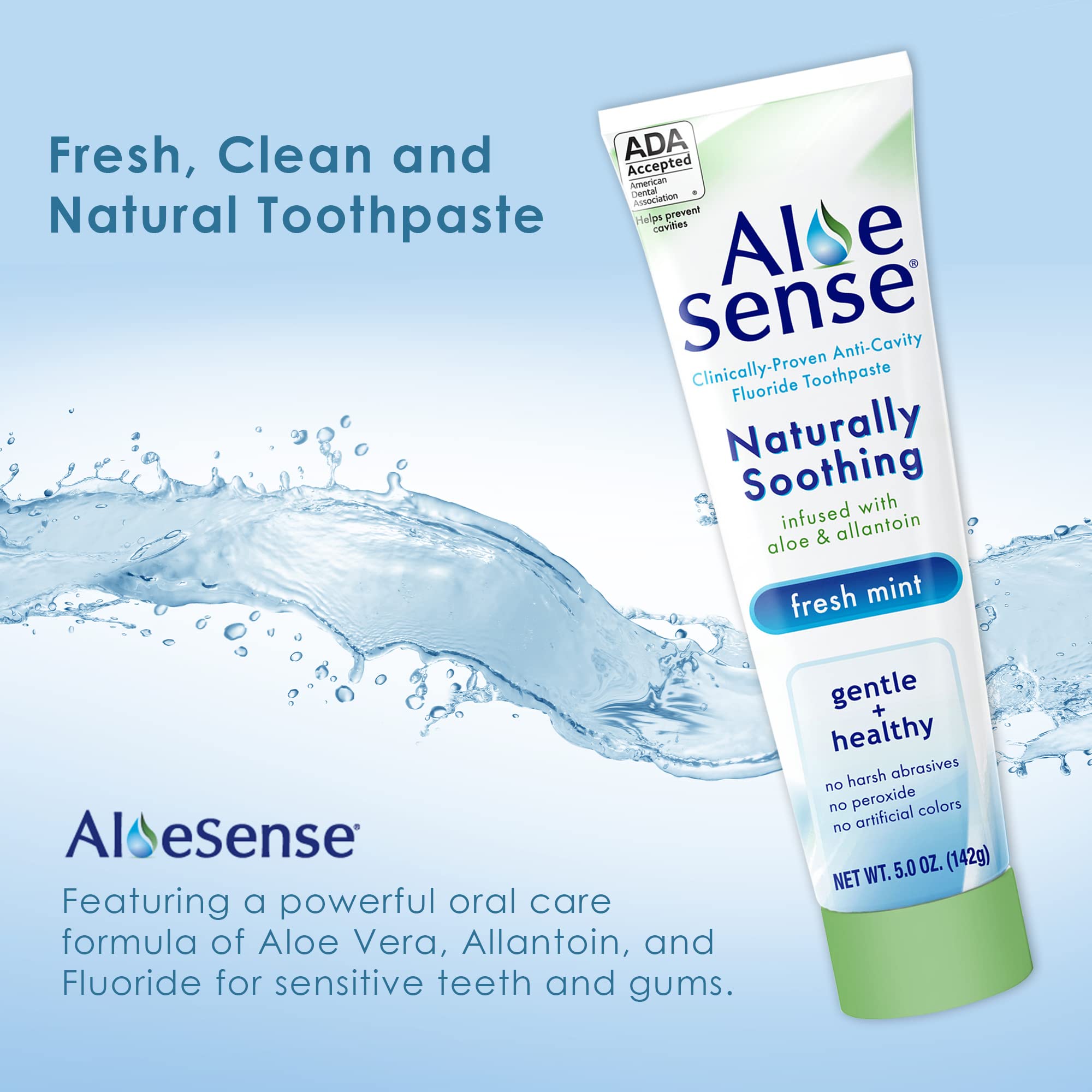 AloeSense toothpaste packaging and box