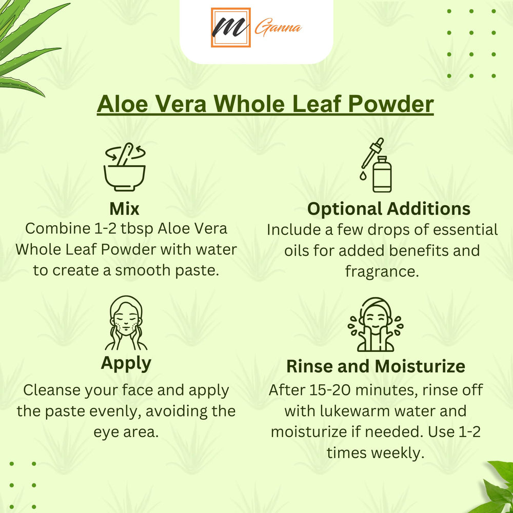 Water-soluble Aloe Vera leaf powder for skincare and haircare