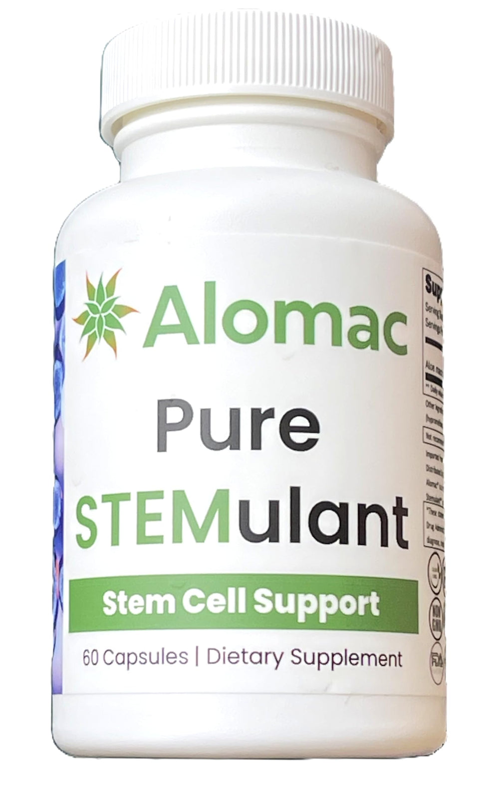 Alomac Pure STEMulant bottle and capsules
