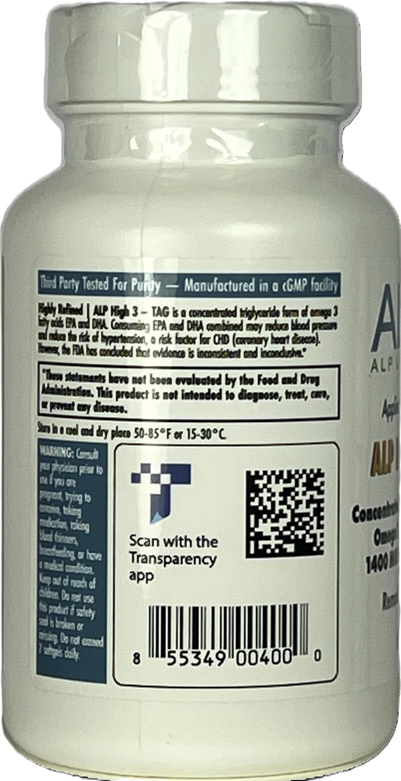 IFOS certification seal on ALP High-3 TAG Omega-3 fish oil