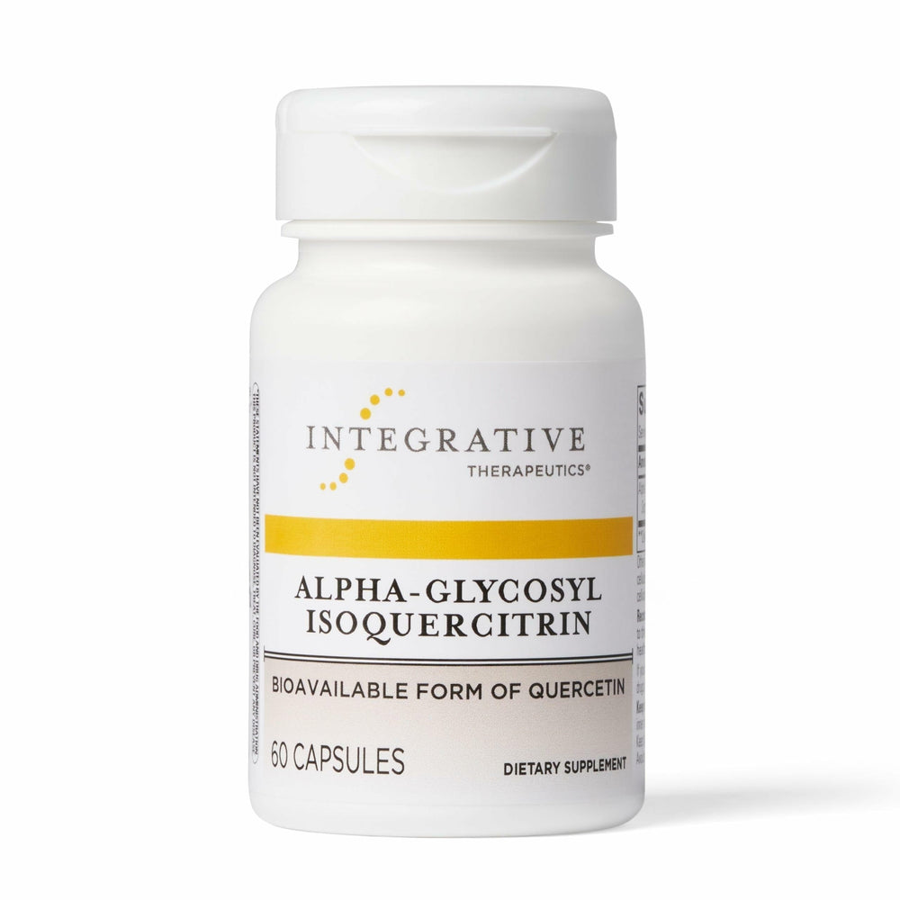 Bottle of Integrative Therapeutics Alpha-Glycosyl Isoquercitrin 60 count