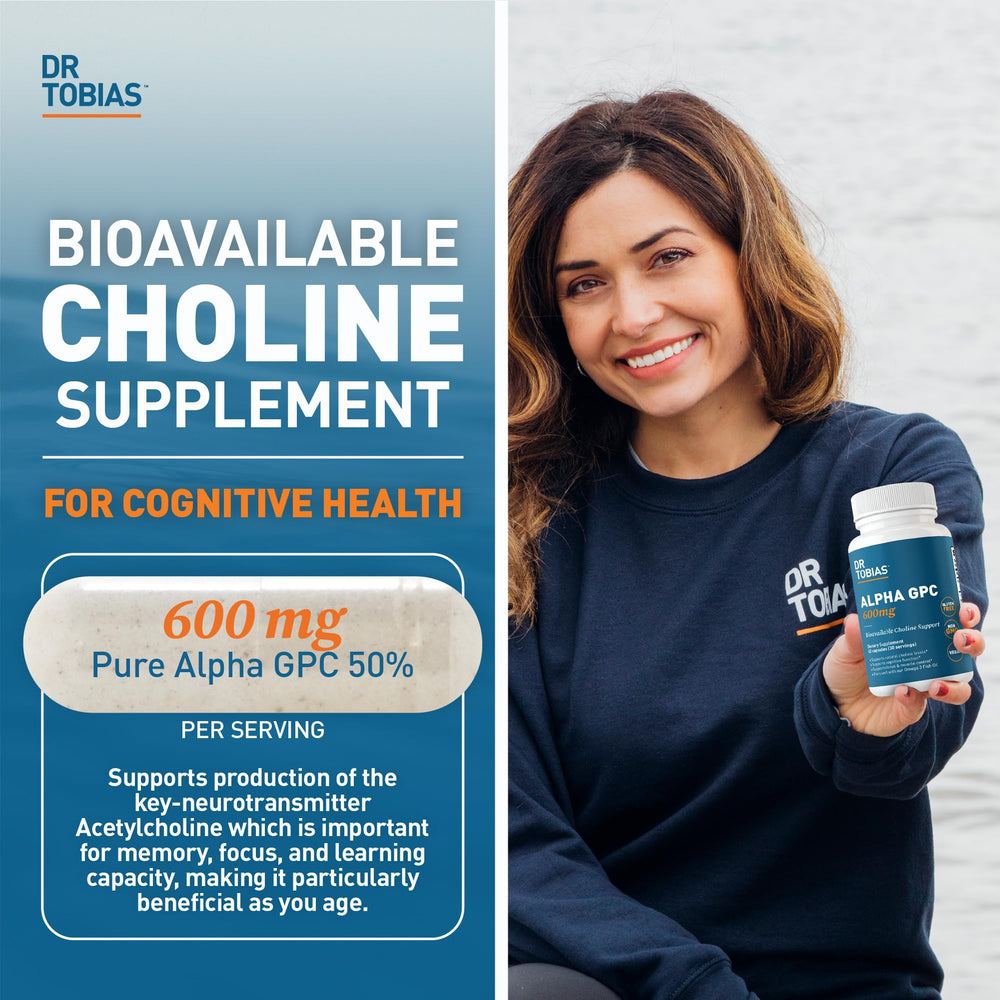 Close up of Alpha GPC 600mg bottle label