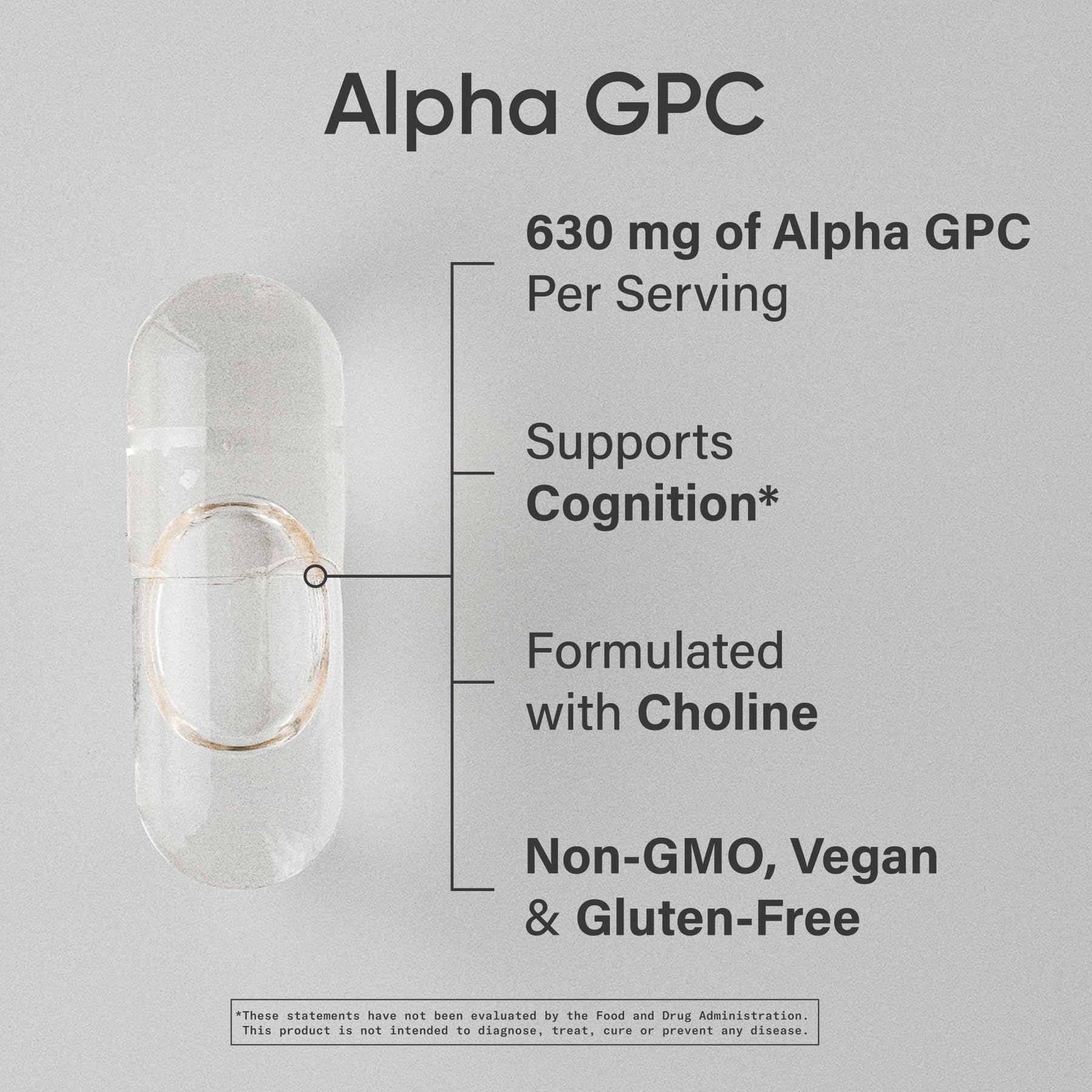 Alpha GPC 630mg cognitive support for brain