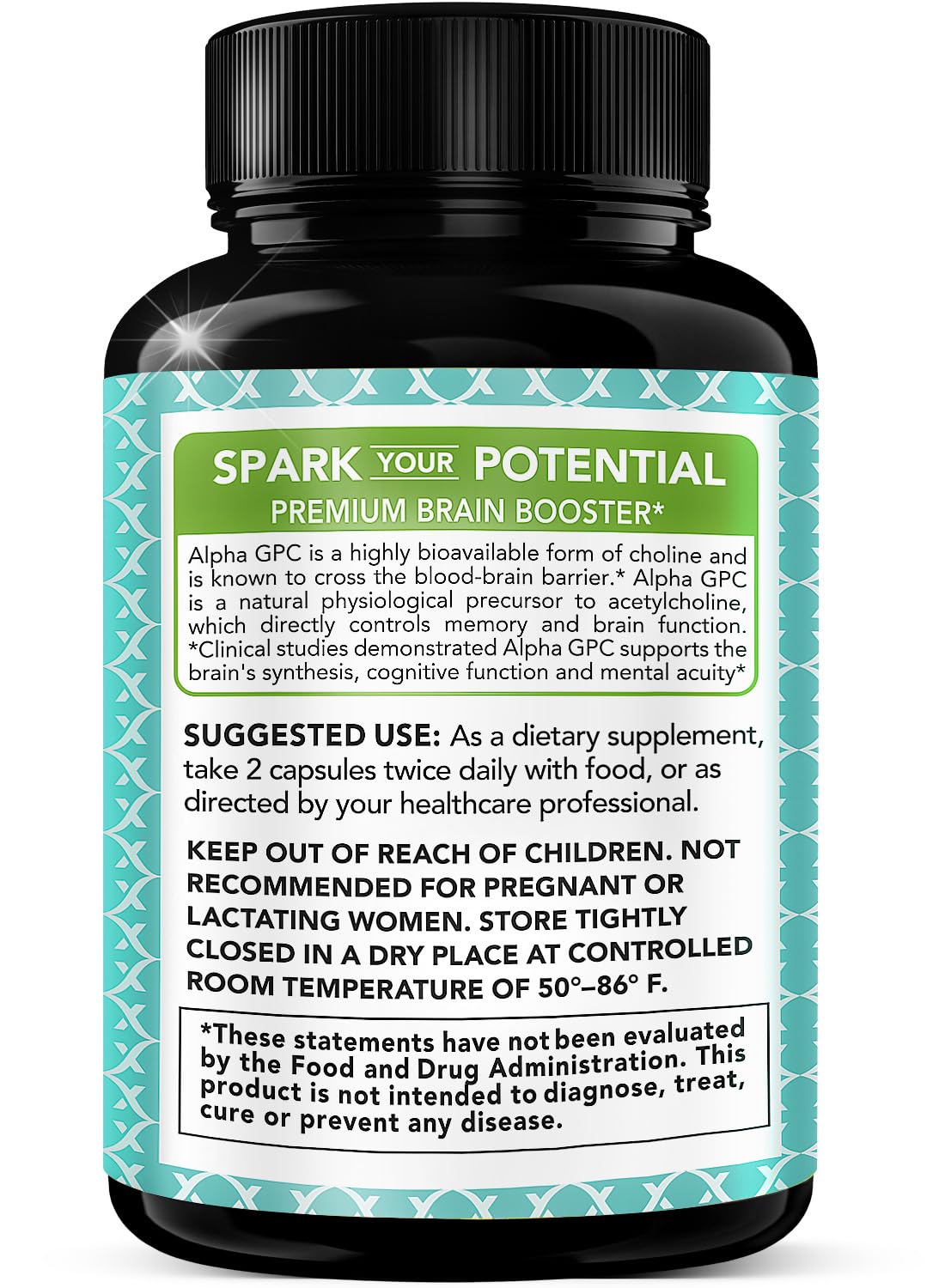 Purity and potency seals for Alpha GPC 600mg