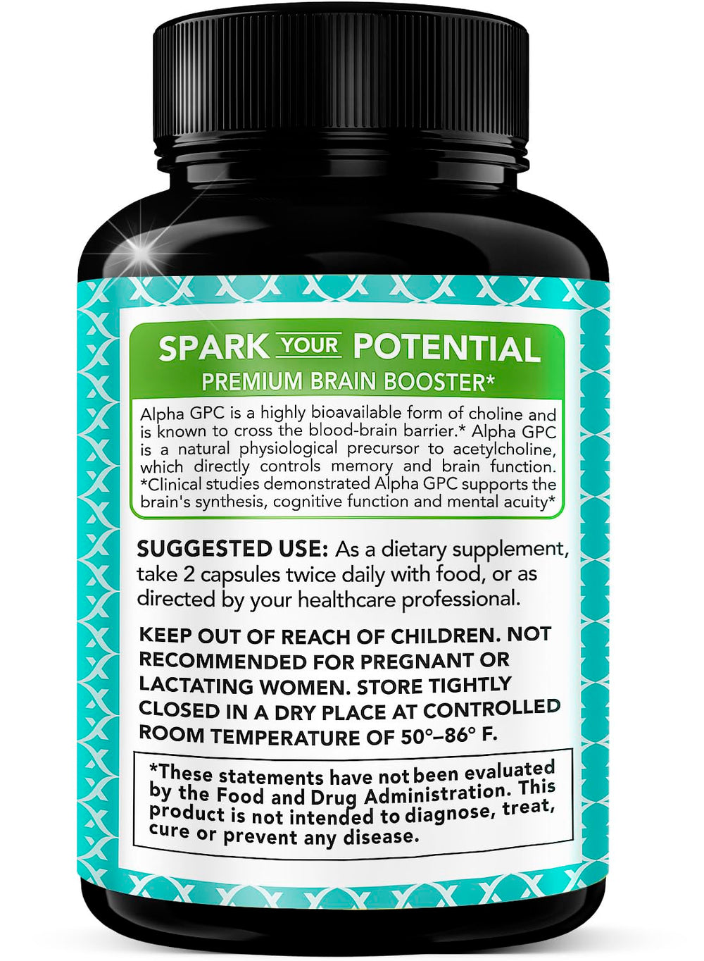 Purity and potency seals for Alpha GPC 600mg