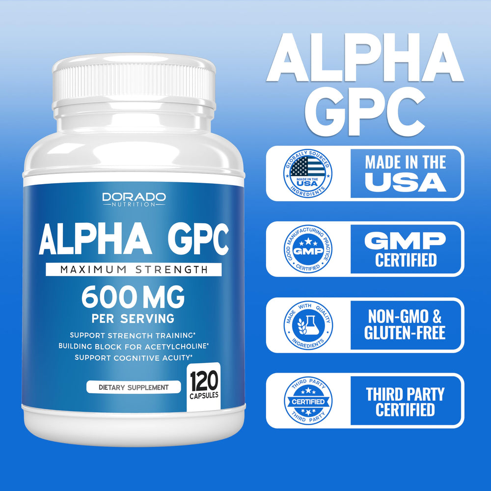 Vegan-safe and third-party tested icons on Alpha GPC packaging