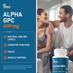 Supplement facts label for Alpha GPC 600mg