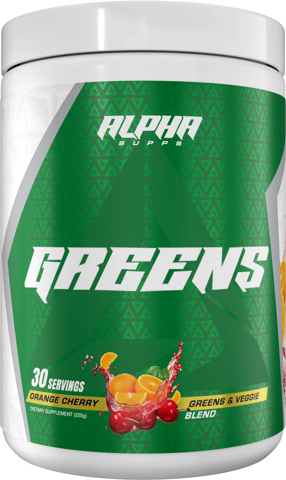 Alpha Greens 30 servings packaging and label