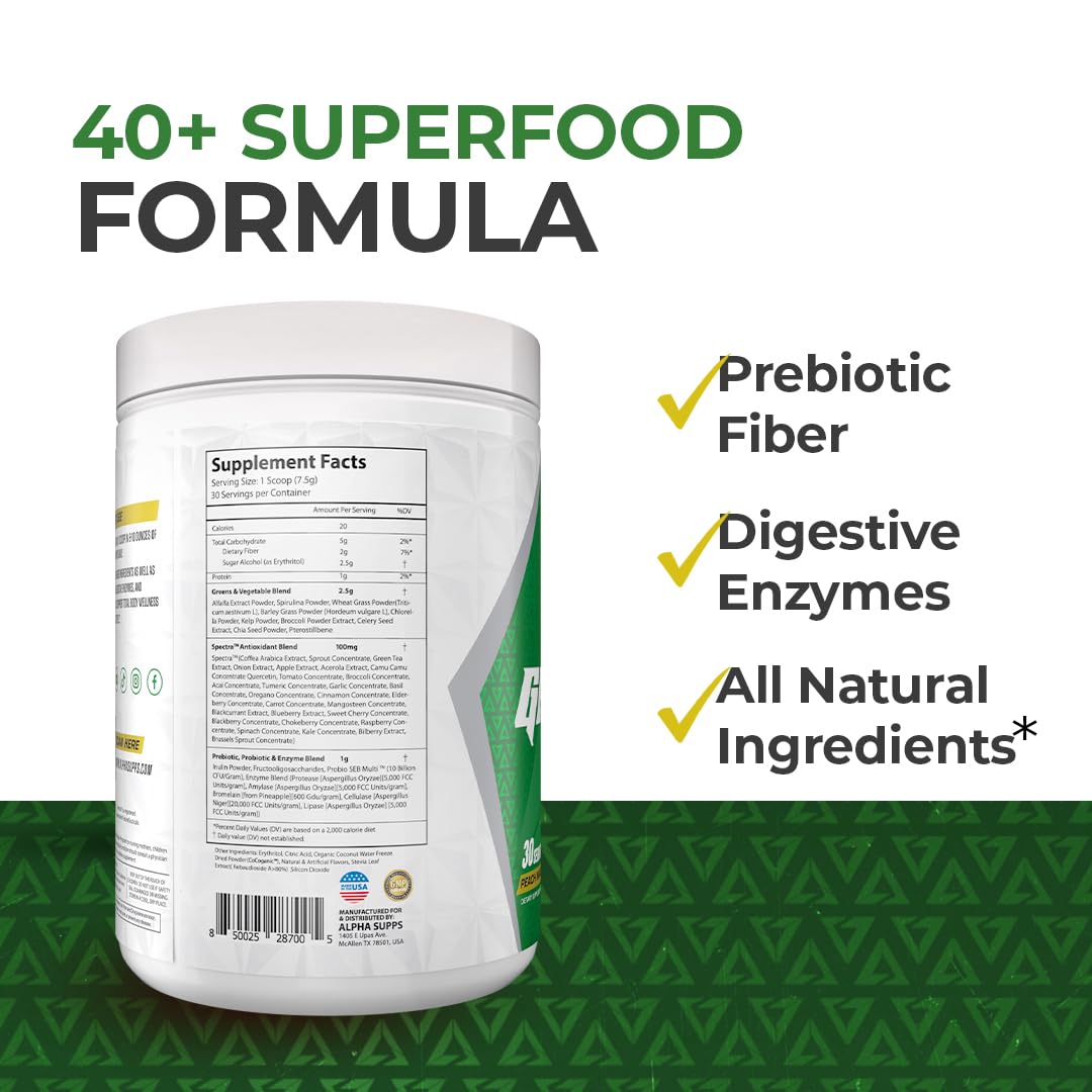 Container of Alpha Greens complete greens superfood