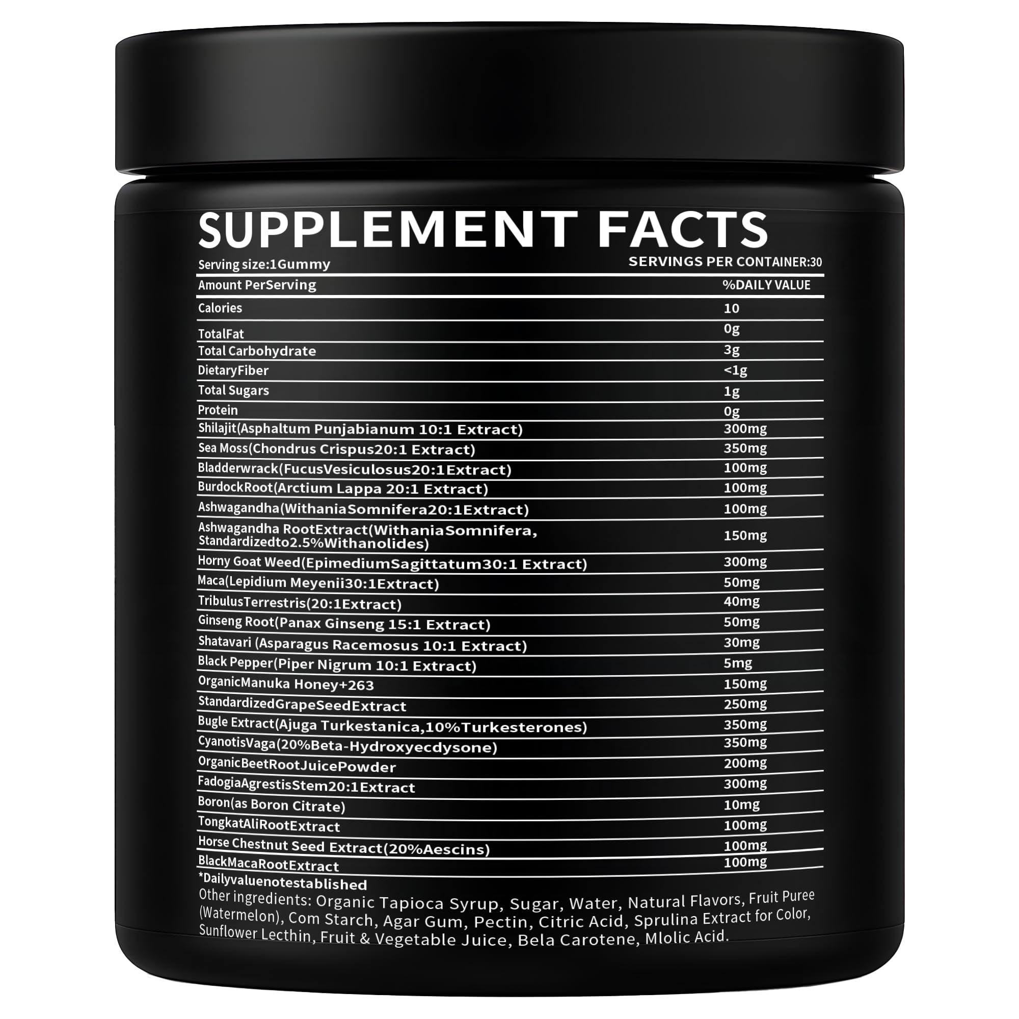 Close-up of Alpha Gummies for Men 22-in-1 formula