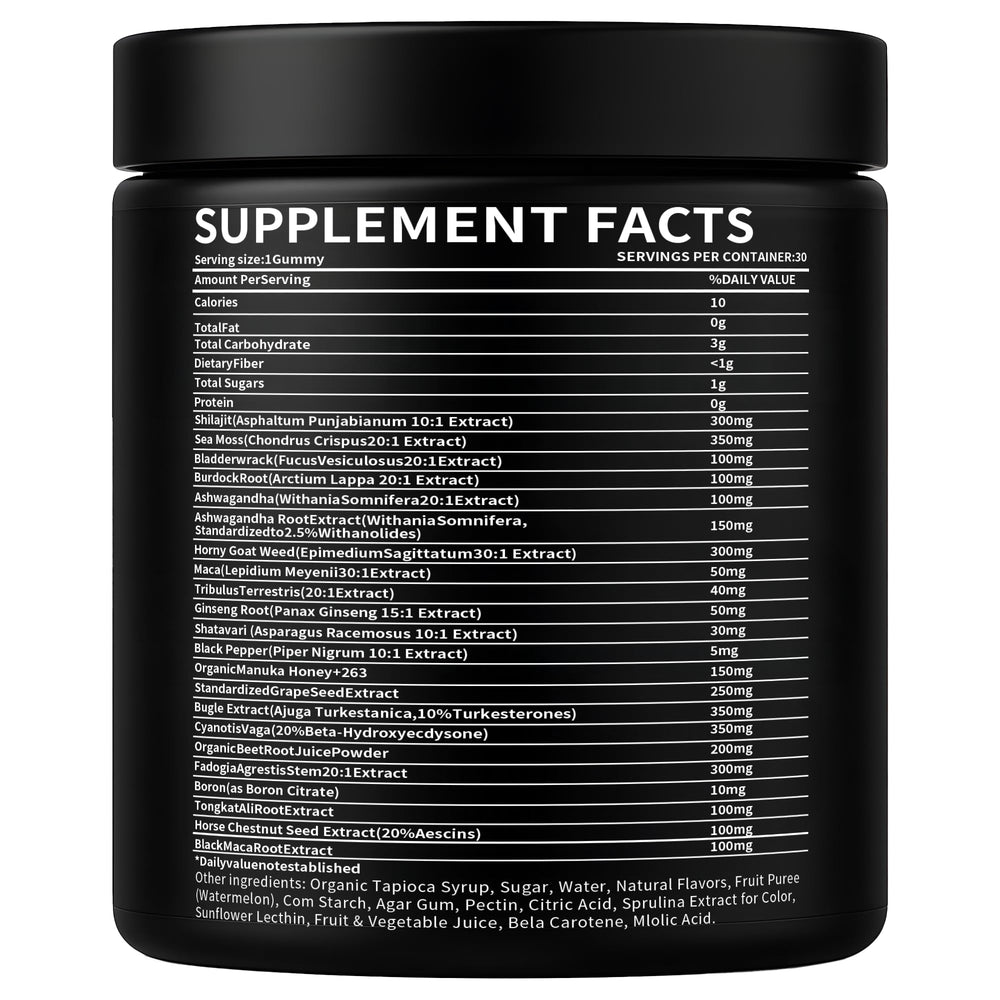 Close-up of Alpha Gummies for Men 22-in-1 formula