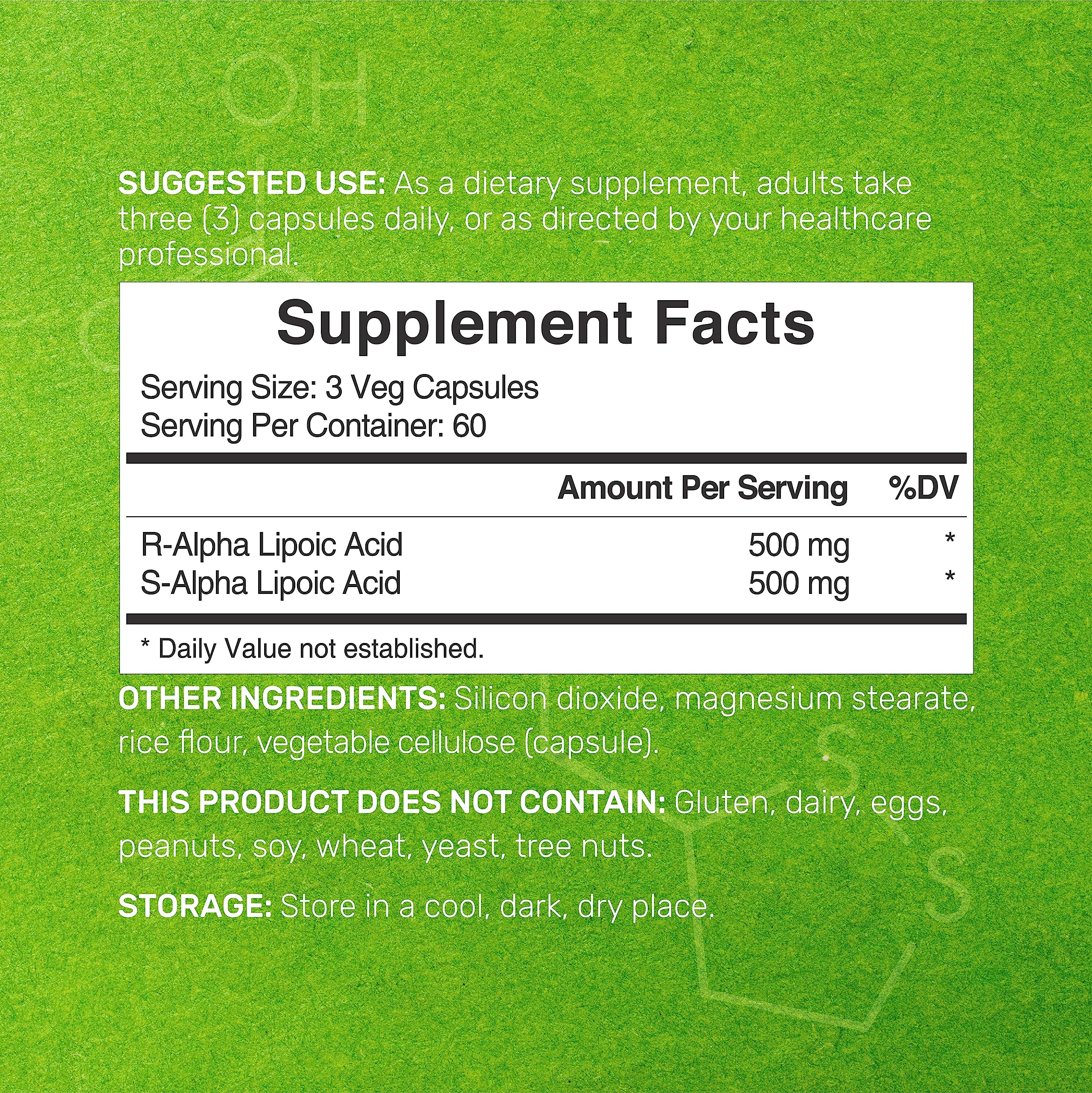 Bottle image of Alpha Lipoic Acid 1000mg 180 veggie capsules