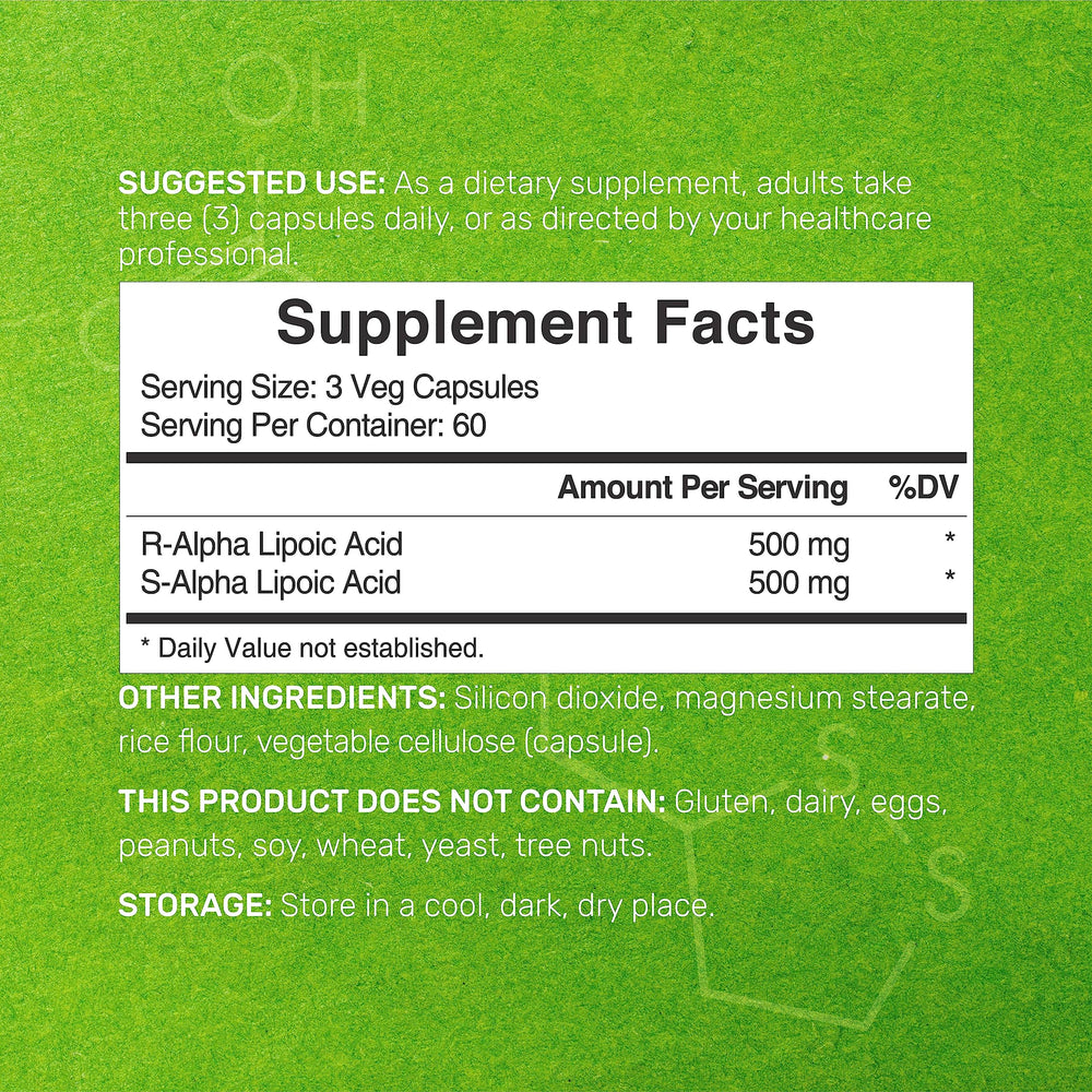 Bottle image of Alpha Lipoic Acid 1000mg 180 veggie capsules
