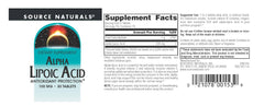 Packaging image for Alpha Lipoic Acid 100mg Source Naturals