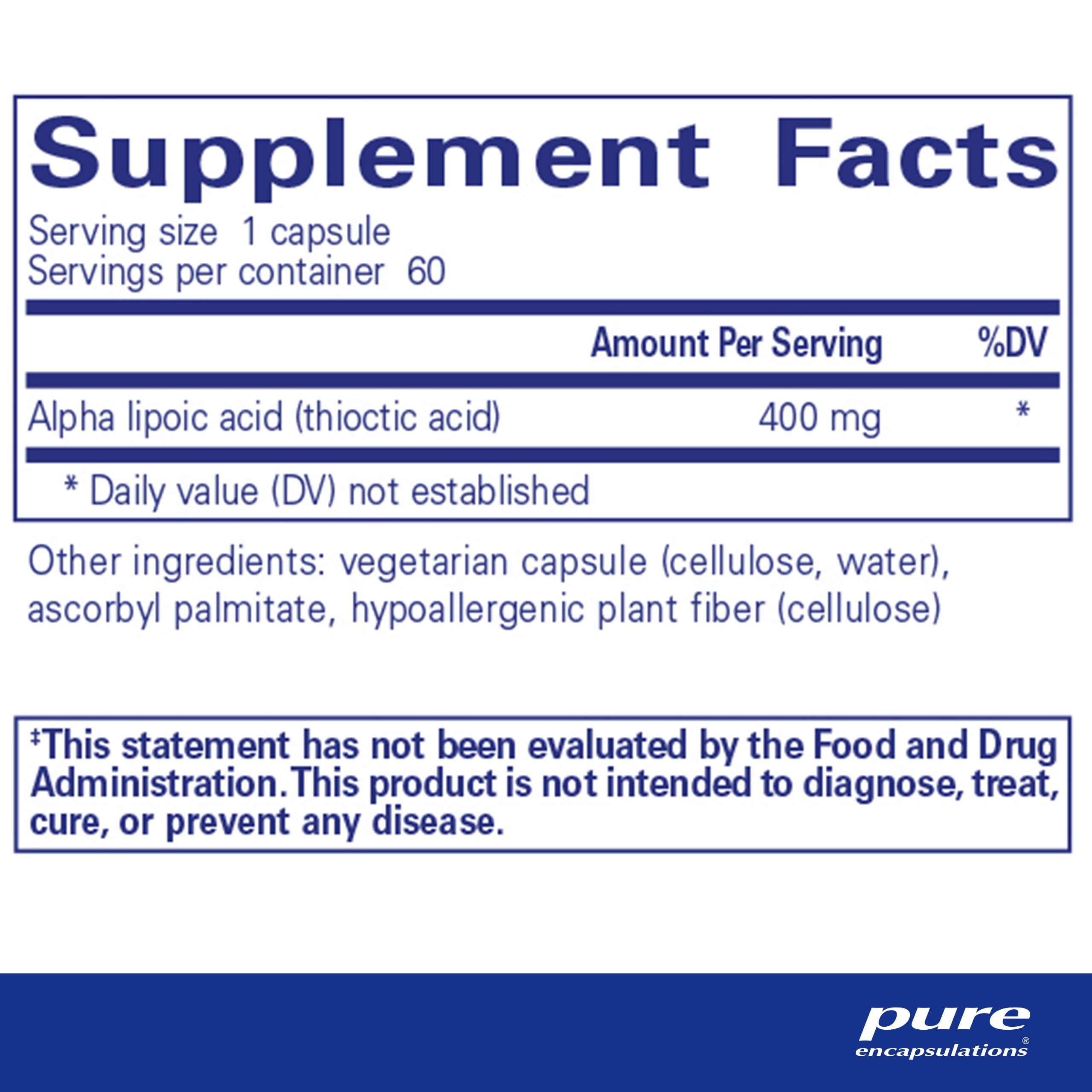 Back of bottle with supplement facts