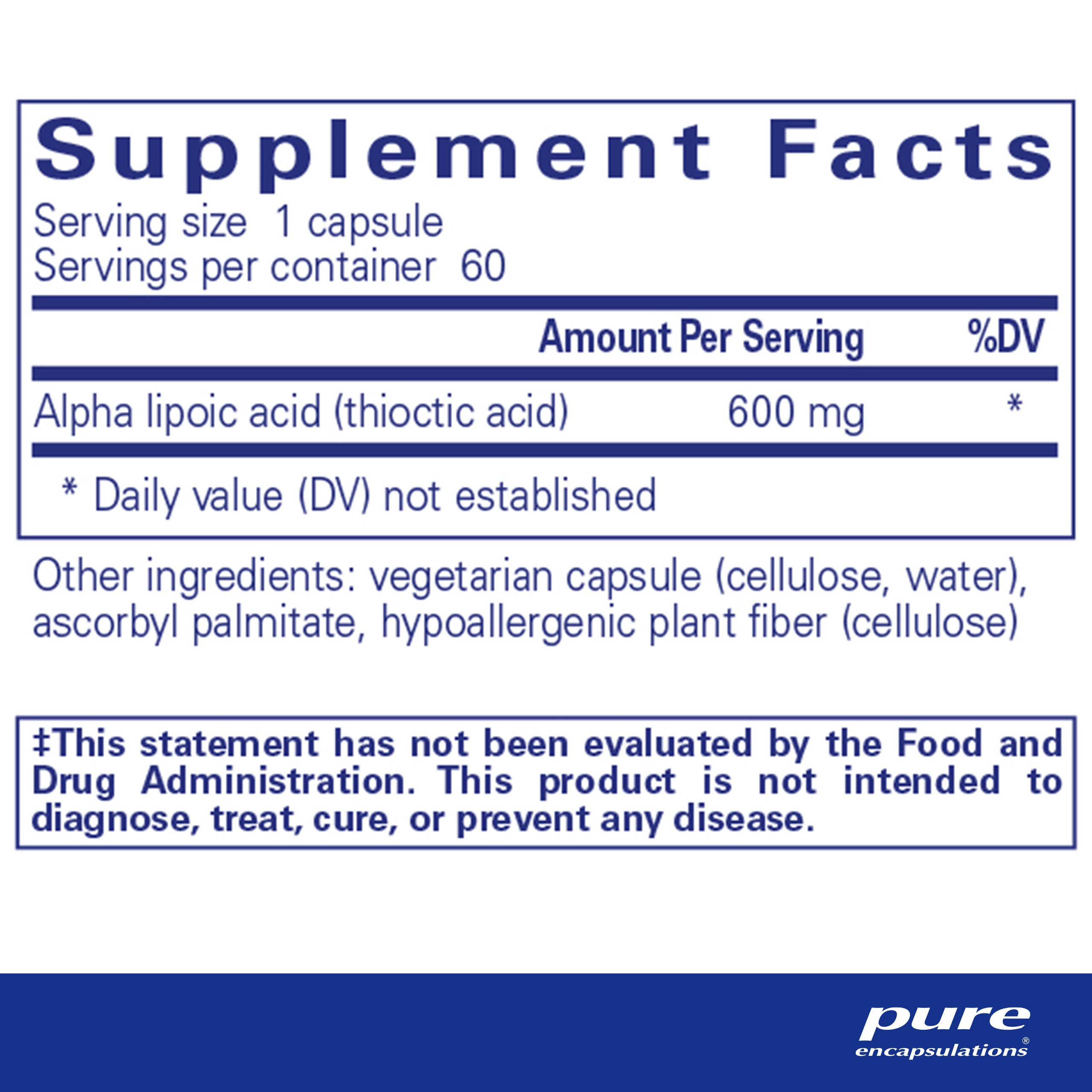 Alpha Lipoic Acid 600 mg capsules close-up