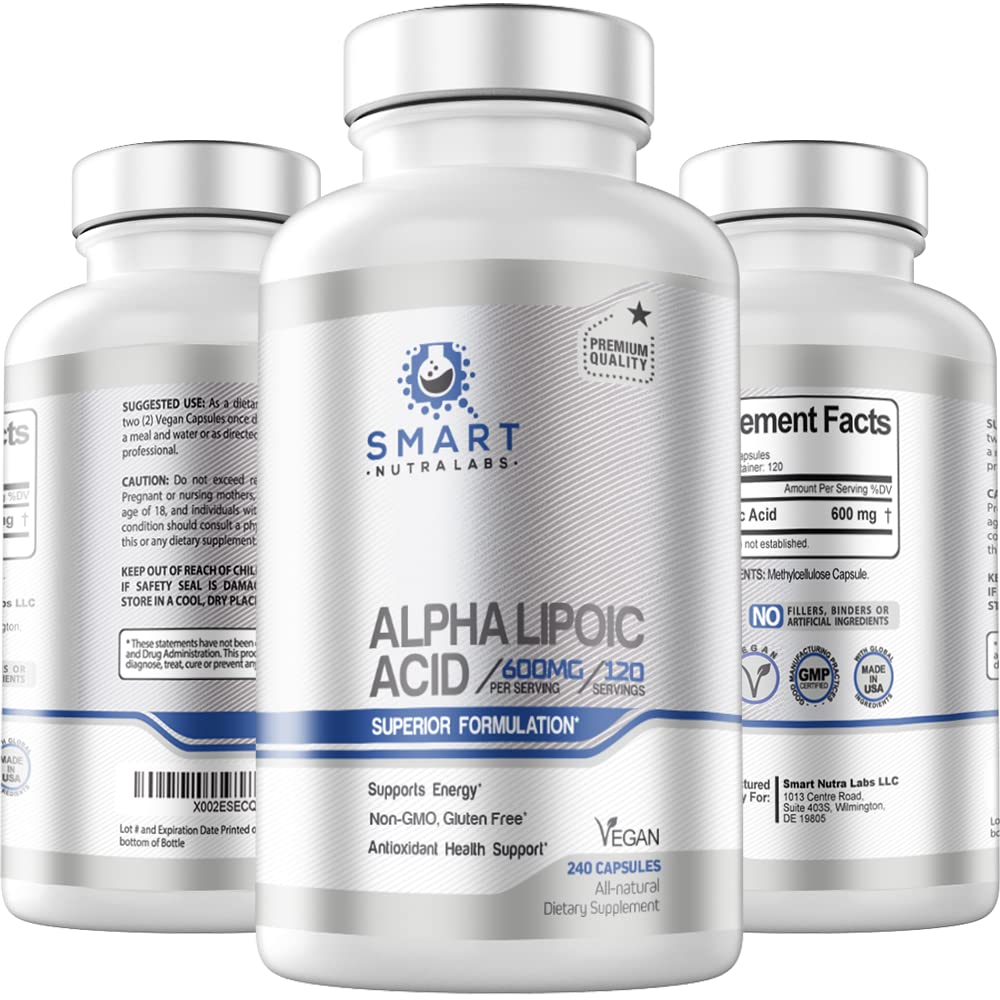 Bottle of Alpha Lipoic Acid 600mg per serving