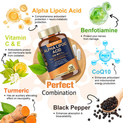 Capsules of Alpha Lipoic Acid 600mg with Benfotiamine 300mg