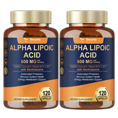 Hero image showing Alpha Lipoic Acid 600mg with Benfotiamine 300mg 2 pack