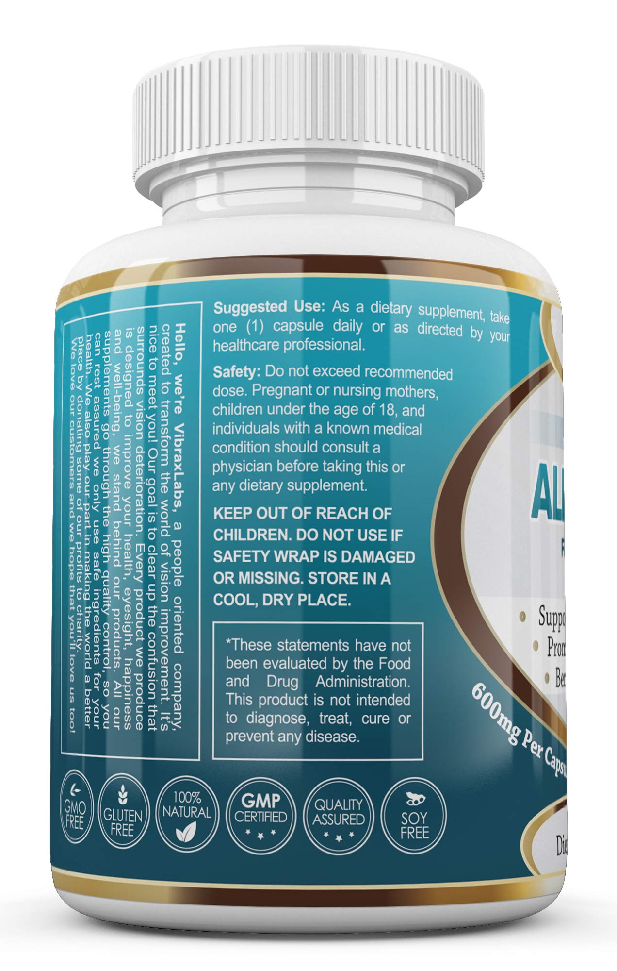GMP-certified USA-made Alpha Lipoic Acid supplement