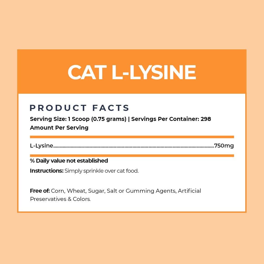 Sprinkle-on lysine powder for cat food