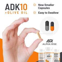 Close-up of olive oil droplets with ADK10 capsules