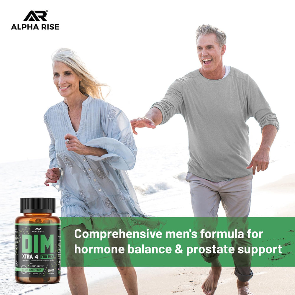 ALPHA RISE athletic performance scene with capsules on gym bench suggests training recovery support.