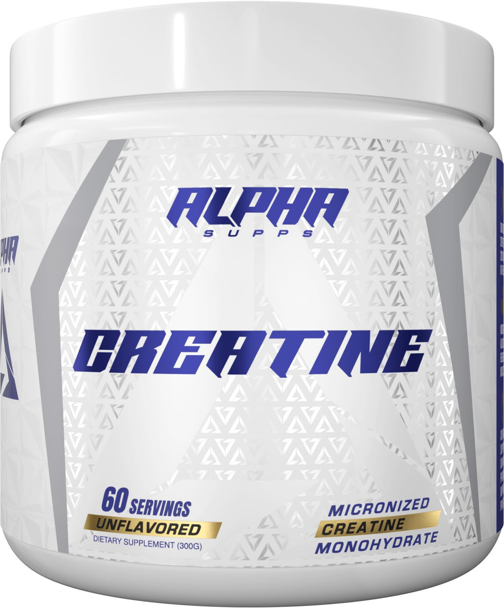 Alpha Supps Alpha Creatine Monohydrate canister front label